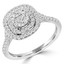 5/8 CTW Princess Diamond Promise Double Halo Round Cluster Engagement Ring in 14K White Gold (MDR190075)