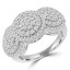 1 CTW Round Diamond Double Halo Round Cluster Engagement Ring in 14K White Gold (MDR190076)