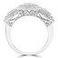 1 CTW Round Diamond Double Halo Round Cluster Engagement Ring in 14K White Gold (MDR190076)