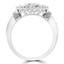 5/8 CTW Round Diamond Double Halo Cluster Cocktail Ring in 14K White Gold (MDR190088)