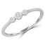 1/10 CTW Round Diamond Bezel Set Promise Three-stone Engagement Ring in 14K White Gold (MDR190089)