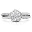 3/8 CTW Round Diamond Floral Motif Promise Infinity Cluster Engagement Ring in 14K White Gold (MDR190090)