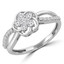 3/8 CTW Round Diamond Floral Motif Promise Infinity Cluster Engagement Ring in 14K White Gold (MDR190090)