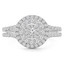 4/5 CTW Round Diamond Split Shank Promise Double Halo Engagement Ring in 14K White Gold (MDR190093)