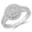 4/5 CTW Round Diamond Split Shank Promise Double Halo Engagement Ring in 14K White Gold (MDR190093)