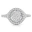 3/5 CTW Round Diamond Cluster Double Halo Engagement Ring in 14K White Gold (MDR190094)