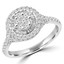 3/5 CTW Round Diamond Cluster Double Halo Engagement Ring in 14K White Gold (MDR190094)