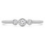 1/7 CTW Round Diamond Promise Bezel Set Three-stone Engagement Ring in 14K White Gold (MDR190096)