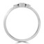 1/7 CTW Round Diamond Promise Bezel Set Three-stone Engagement Ring in 14K White Gold (MDR190096)