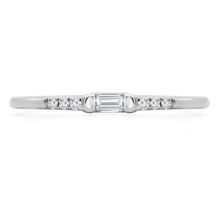 1/10 CTW Baguette Diamond Semi-Eternity Wedding Band Ring in 14K White Gold (MDR190099)