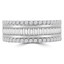 1 1/10 CTW Baguette Diamond Three-Row Semi-Eternity Wedding Band Ring in 14K White Gold (MDR190104)