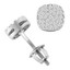1/4 CTW Round Diamond Cushion Cluster Stud Earrings in 14K White Gold (MDR190008)