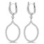 1 1/10 CTW Round Diamond Circle Drop/Dangle Earrings in 14K White Gold (MDR190009)