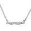 1/10 CTW Round Diamond Bar Pendant Necklace in 14K White Gold (MDR190018)