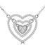 1/3 CTW Round Diamond Double Halo Cluster Heart Pendant Necklace in 14K White Gold (MDR190019)