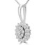 1/4 CTW Round Diamond Floral Halo Cluster Pendant Necklace in 14K White Gold (MDR190022)