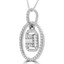 2/5 CTW Baguette Diamond Oval Halo Cluster Pendant Necklace in 14K White Gold (MDR190023)