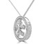 1/5 CTW Round Diamond Floral Halo Pendant Necklace in 14K White Gold (MDR190024)