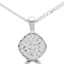 1/8 CTW Round Diamond Cluster Pendant Necklace in 14K White Gold (MDR190025)