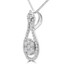 2/5 CTW Round Diamond Halo Cluster Pendant Necklace in 14K White Gold (MDR190031)
