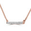 1/10 CTW Round Diamond Bar Pendant Necklace in 14K Rose Gold (MDR190033)