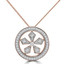 1/5 CTW Round Diamond Halo Pendant Necklace in 14K Rose Gold (MDR190035)
