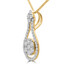 3/8 CTW Round Diamond Teardrop Halo Pendant Necklace in 14K Yellow Gold (MDR190037)