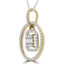 1/2 CTW Baguette Diamond Oval Halo Cluster Pendant Necklace in 14K Yellow Gold (MDR190042)