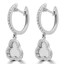 1/4 CTW Round Diamond Clover Drop/Dangle Earrings in 14K White Gold (MDR190109)