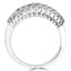 1/2 CTW Round Diamond Three-Row Semi-Eternity Wedding Band Ring in 14K White Gold (MDR130001)