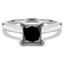 1 1/20 CT Princess Black Diamond Solitaire Engagement Ring in 10K White Gold (MDR130002)