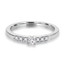 1/7 CTW Round Diamond Solitaire with Accents Engagement Ring in 14K White Gold (MDR130018)