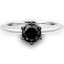 4/5 CT Round Black Diamond Solitaire Engagement Ring in 10K White Gold (MDR130024)