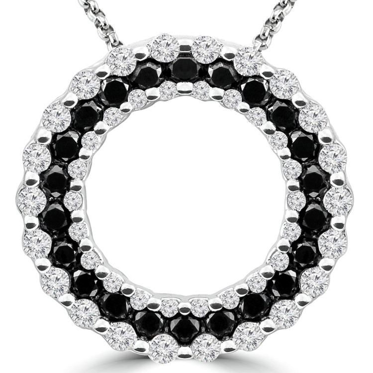 Black And White Diamond Circle Pendant | Majesty Diamonds