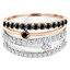 4/5 CTW Round Black Diamond Cocktail Ring in 14K Two-Tone Gold (MDR140001)