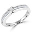 9/10 CTW Round White Cubic Zirconia Solitaire with Accents Engagement Ring in 0.925 White Sterling Silver (MDS150029)