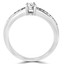 9/10 CTW Round White Cubic Zirconia Solitaire with Accents Engagement Ring in 0.925 White Sterling Silver (MDS150029)