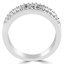3/4 CTW Round White Cubic Zirconia Three-row Semi-Eternity Wedding Band Ring in 0.925 White Sterling Silver (MDS150072)