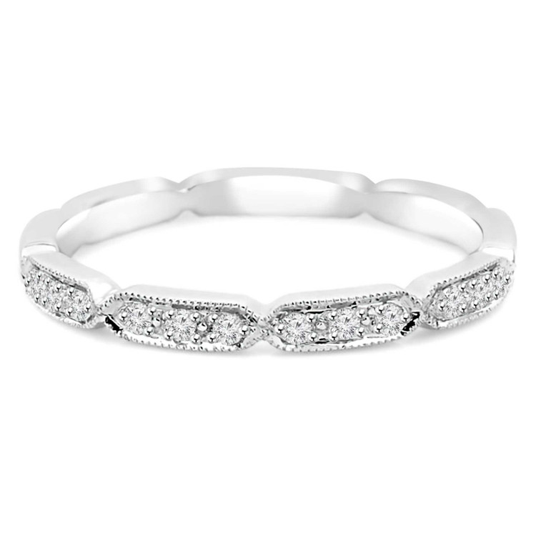 1/5 CTW Round White Cubic Zirconia Eternity Wedding Band Ring in 0.925 White Sterling Silver (MDS150075)
