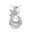 Teardrop White Freshwater Pearl Leaf Nature Pendant Necklace in 0.925 White Sterling Silver With Chain (MDS170077)