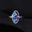 1 1/2 CTW Oval Purple Amethyst Cocktail Ring in 0.925 White Sterling Silver (MDS170088)