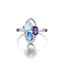 1 1/2 CTW Oval Purple Amethyst Cocktail Ring in 0.925 White Sterling Silver (MDS170088)