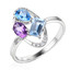 1 1/2 CTW Oval Purple Amethyst Cocktail Ring in 0.925 White Sterling Silver (MDS170089)