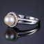 Round White Freshwater Pearl Cocktail Ring in 0.925 White Sterling Silver (MDS170110)