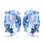 1 9/10 CTW Oval Blue Topaz 4-Prong Stud Earrings in 0.925 White Sterling Silver (MDS170117)