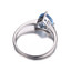 1 1/2 CT Trillion Blue Topaz Cocktail Ring in 0.925 White Sterling Silver (MDS170122)