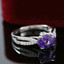 1 1/6 CTW Oval Purple Amethyst Cocktail Ring in 0.925 White Sterling Silver (MDS170129)