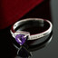 2/5 CTW Trillion Purple Amethyst Cocktail Ring in 0.925 White Sterling Silver (MDS170133)