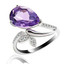 4 1/6 CTW Pear Purple Amethyst Cocktail Ring in 0.925 White Sterling Silver (MDS170136)