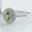 3/8 CTW Oval Green Tourmaline Double Halo Cocktail Ring in 0.925 White Sterling Silver (MDS170150)